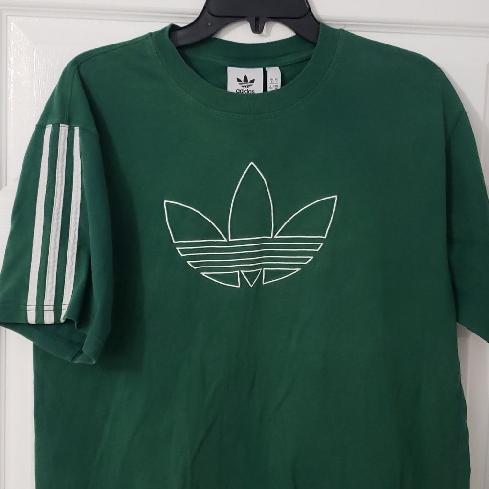 Adidas Classic Logo Green Retro T-Shirt. Men's Large